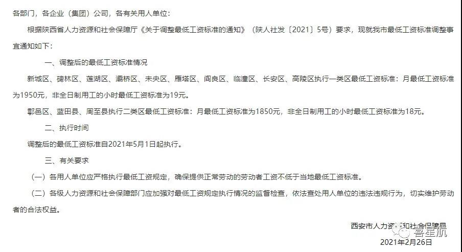5月1日起陜西這些人最低工資標準均增加150！(圖1)